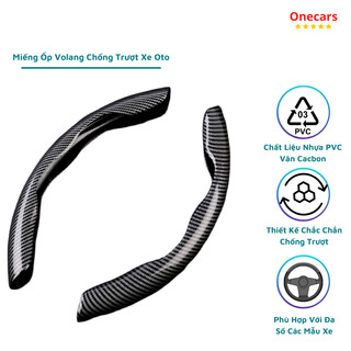 Bọc vô lăng 2 mảnh vân carbon chống trượt cao cấp phù hợp cho tất cả các loại xe