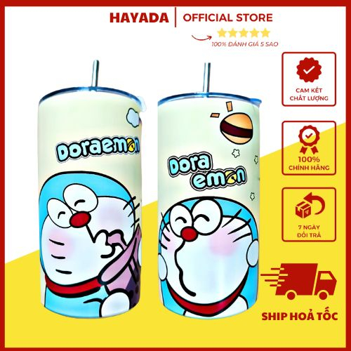 Ly Nước Giữ Nhiệt Doremon Trà Sữa Hôn Gió Inox 304 Mẫu Mới 2023