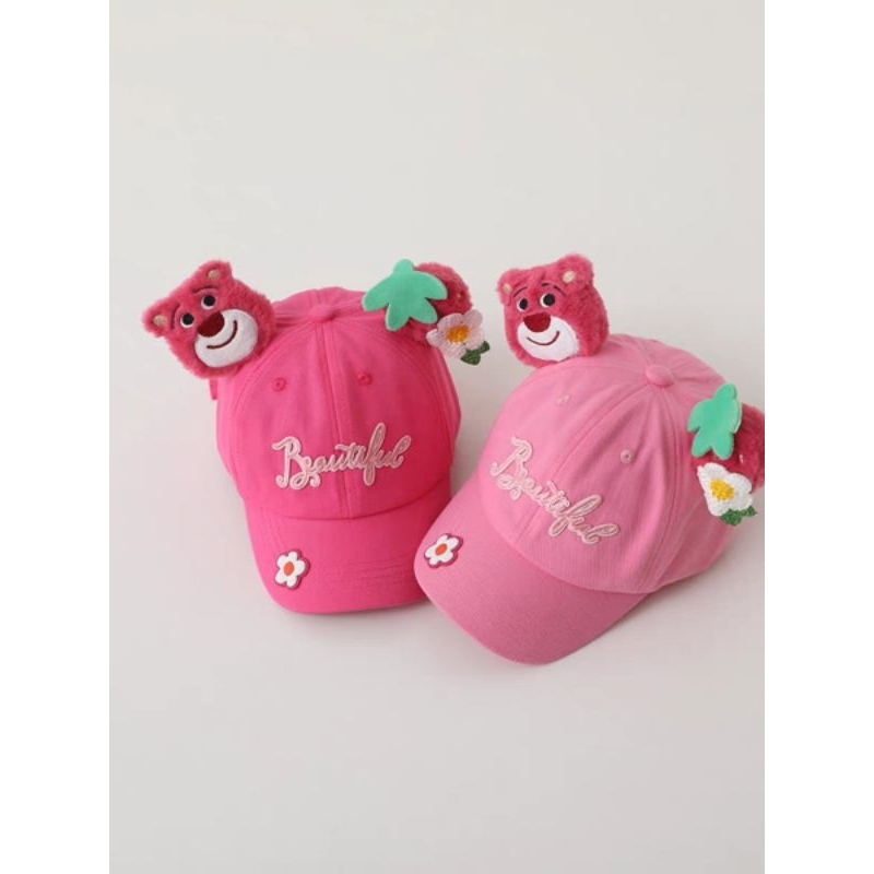 Mũ lưỡi trai trẻ em siêu xinh dễ thương in hoạt hình gấu dâu mang êm nhẹ mát mẻ hút mồ hôi NaHi ngochieu1111