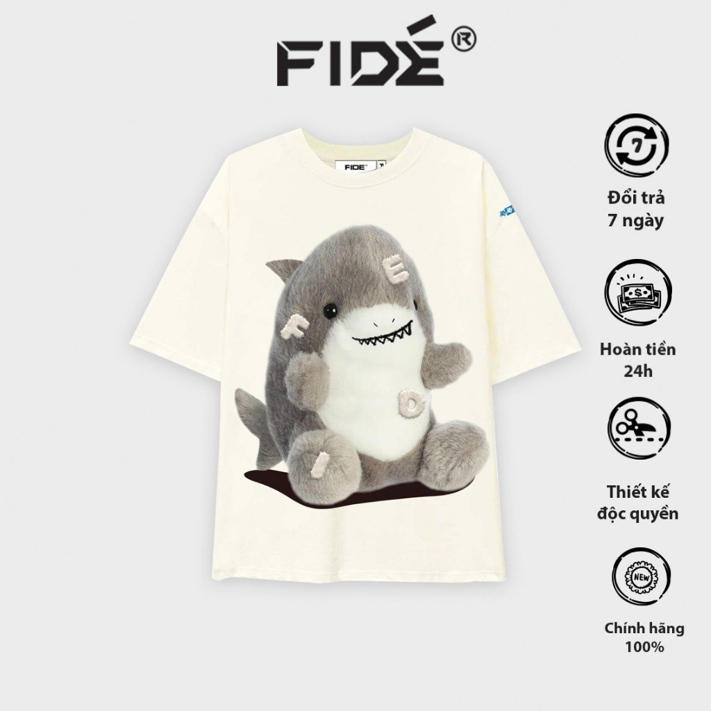 Áo thun FIDE cá mập Baby Shark phông unisex nam nữ form rộng cổ tròn ulzzang SHARK 02