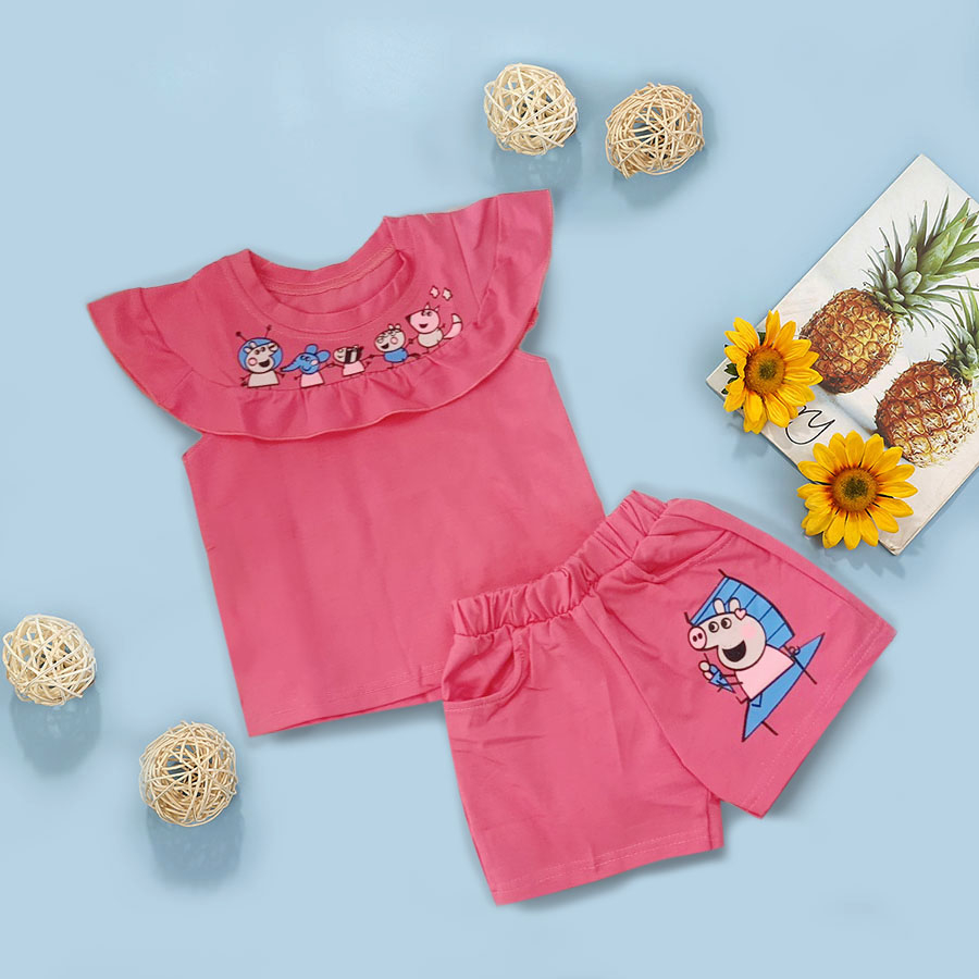 Đồ bộ bé gái tay cánh tiên thun cotton 4 chiều mềm mịn size nhí 1-5 tuổi