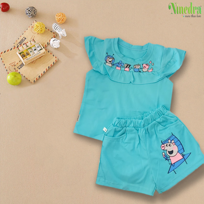 Đồ bộ bé gái tay cánh tiên thun cotton 4 chiều mềm mịn size nhí 1-5 tuổi