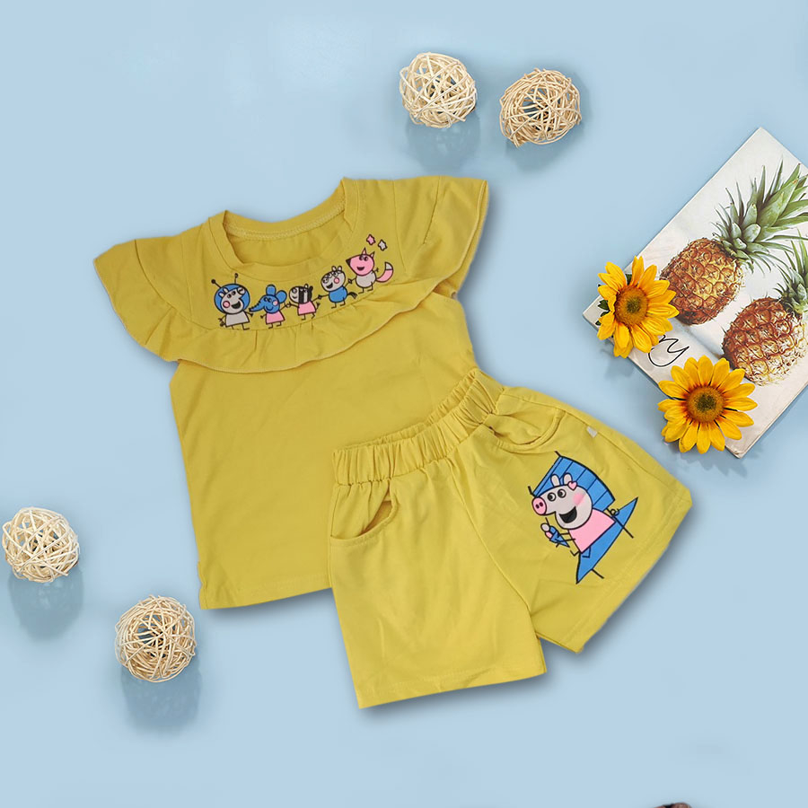 Đồ bộ bé gái tay cánh tiên thun cotton 4 chiều mềm mịn size nhí 1-5 tuổi
