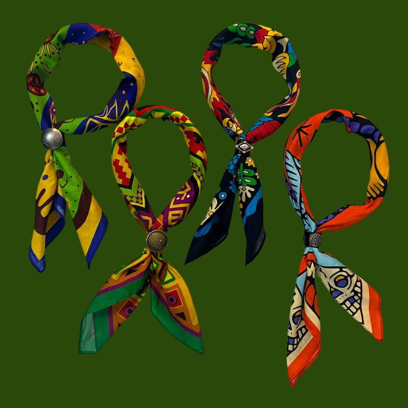 Khăn bandana cartoon màu sắc phong cách vintage cotton size 55x55cm