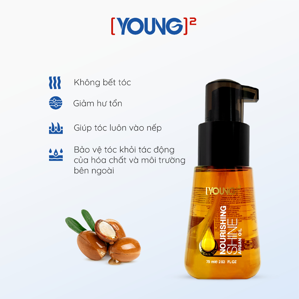 Dầu dưỡng tóc YOUNG giúp tóc vào nếp và bóng mượt 75ml