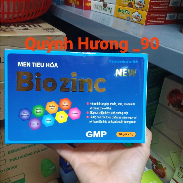 Men tiêu hóa BIOZINC NEW hộp 30 gói giúp ổn định hệ tiêu hóa