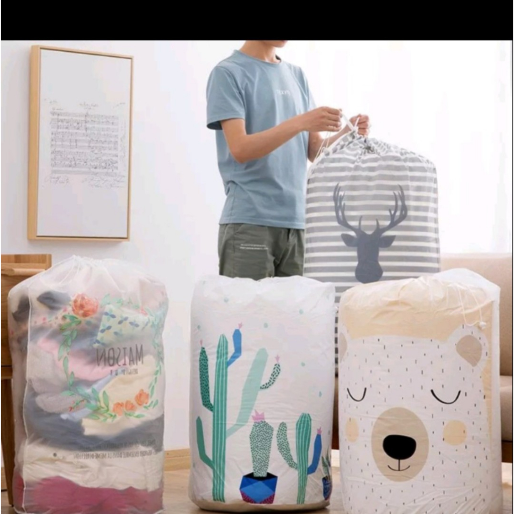 Túi đựng đồ đa năng, đựng quần áo cỡ lớn 100 lít  kiểu dáng xinh xắn