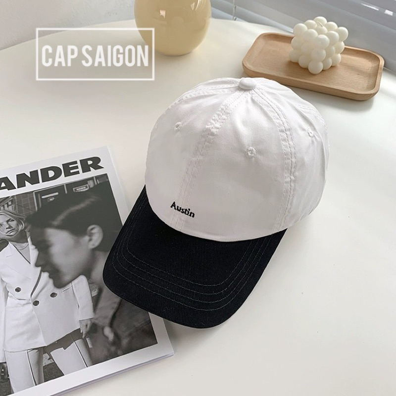 Nón kaki phom mềm CAPSAIGON phối màu thêu chữ unisex nam nữ trend 2024