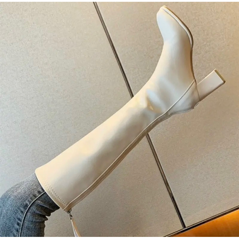Bốt đùi đế cao 6cm , Boots đùi chất da lót nỉ siêu mềm êm chân mã A806
