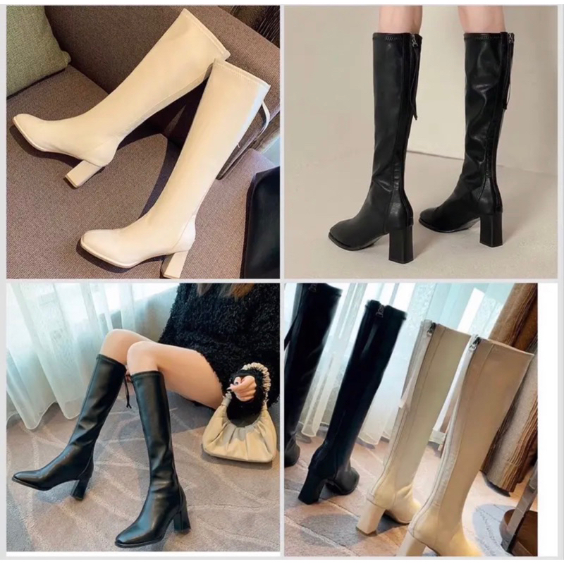 Bốt đùi đế cao 6cm , Boots đùi chất da lót nỉ siêu mềm êm chân mã A806