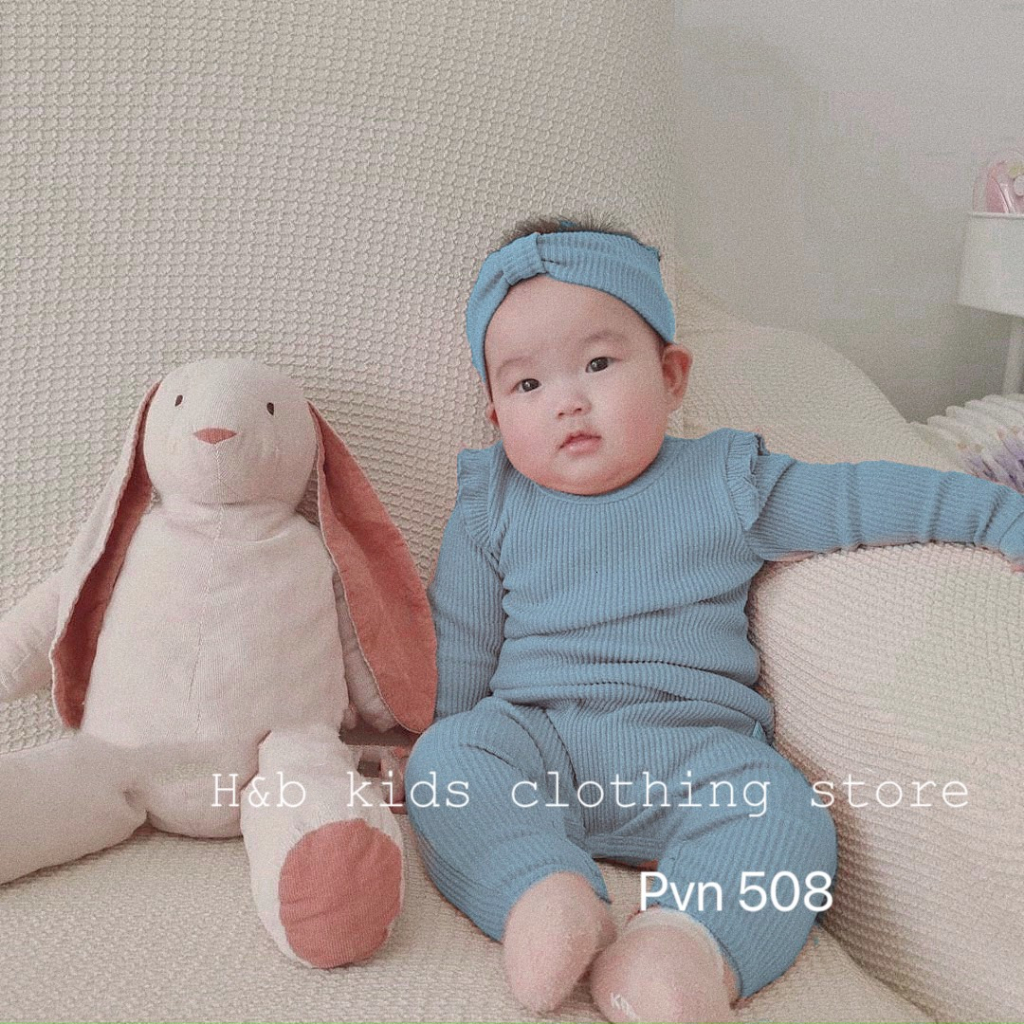 Bộ thu đông bé gái , Set bộ tăm lạnh vai bèo đáng yêu cho bé gái