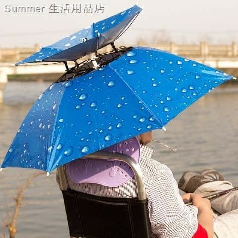 Ô đội đầu 2 tầng che nắng che mưa chất liệu vải siêu giầy chấm thấm nước cao cấp OC-06