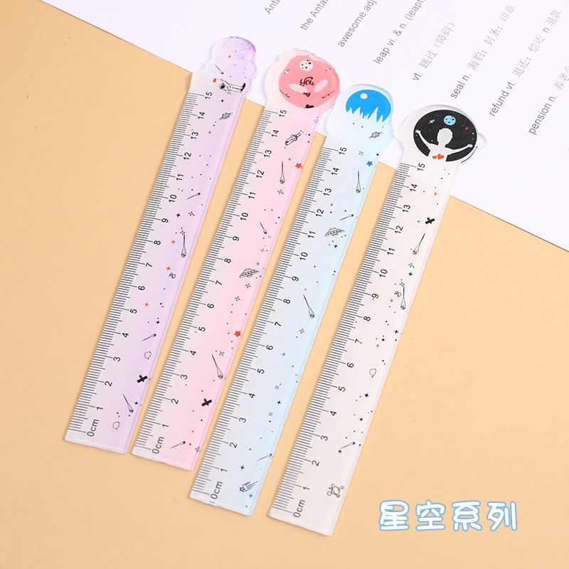 Thước kẻ cứng hoạ tiết hoạt hình dễ thương 15cm 🌸