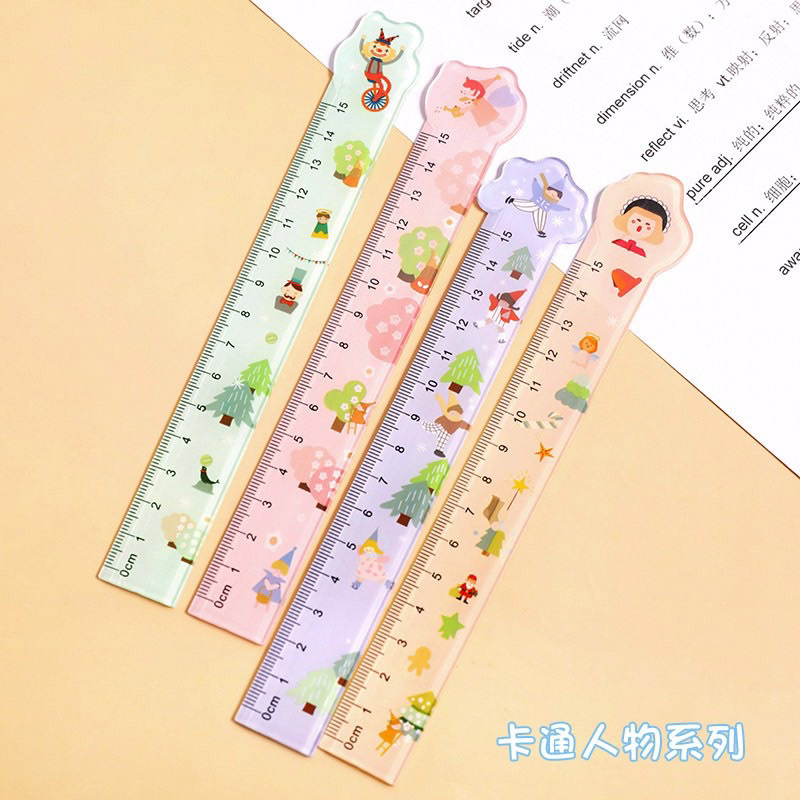 Thước kẻ cứng hoạ tiết hoạt hình dễ thương 15cm 🌸