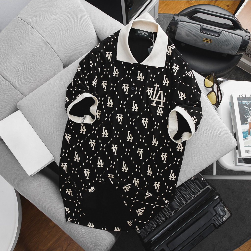 Big size - Áo thun polo nam big size in toàn thân LA chất vải cotton 4 chiều <140kg