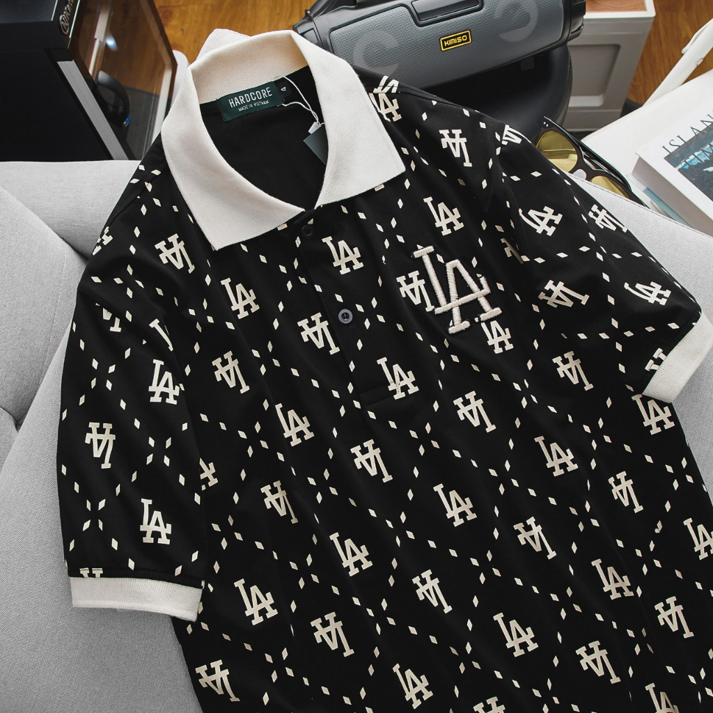 Big size - Áo thun polo nam big size in toàn thân LA chất vải cotton 4 chiều <140kg