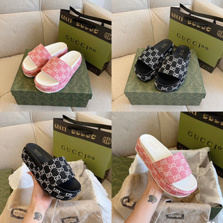 Dép bánh mì gc guccii ￼quai ngang đế xuồng 5p fullbox
