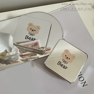 Khay đựng lens gấu tráng gương cao cấp