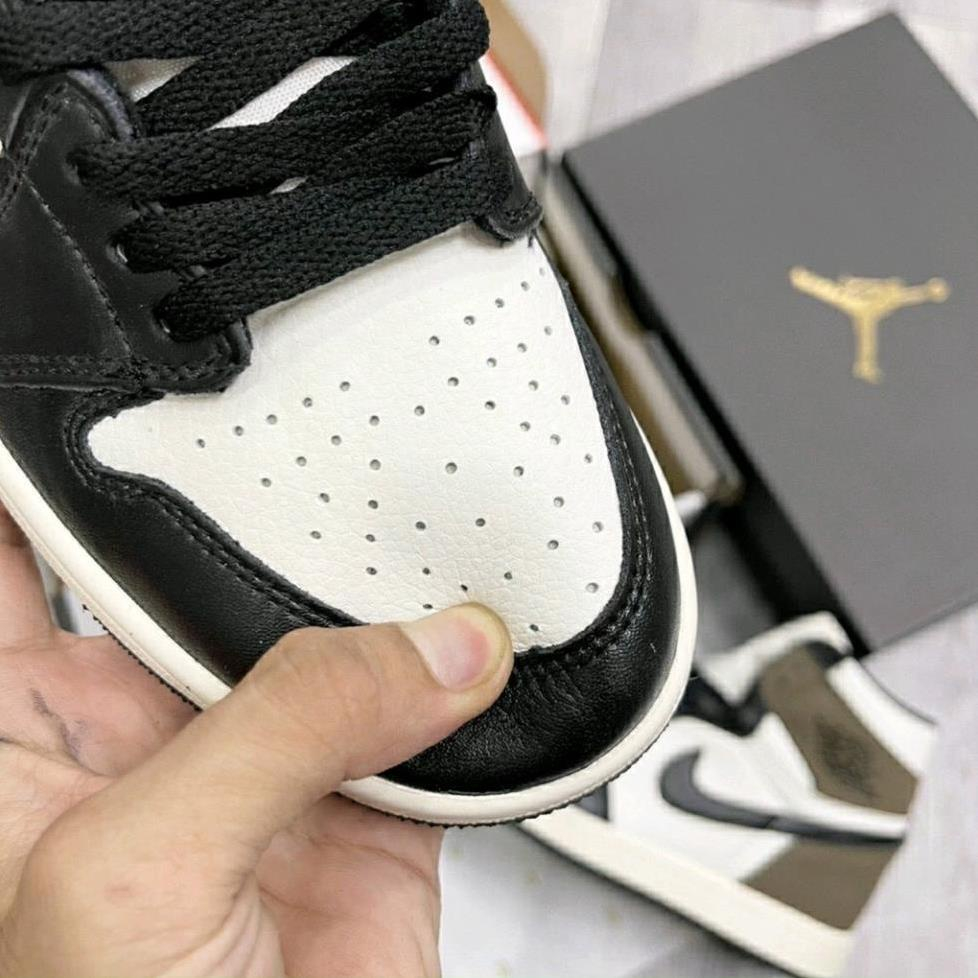 Giày Sneaker Air Jor.dan 1 High Travis Scott - Phiên bản Xịn Màu jd Mocha Xanh Rêu Da Bò