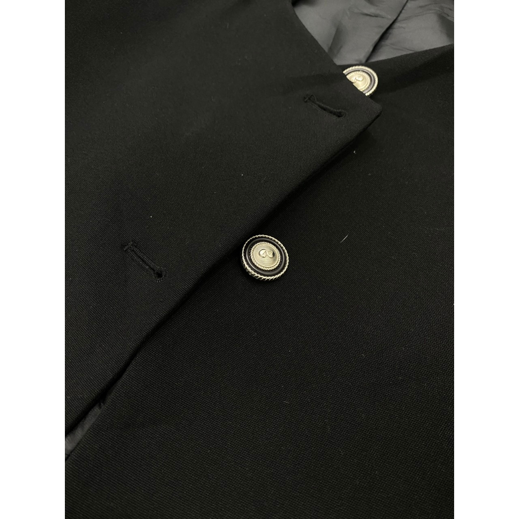 Áo khoác vest blazer màu đen dáng rộng phong cách Hàn Quốc