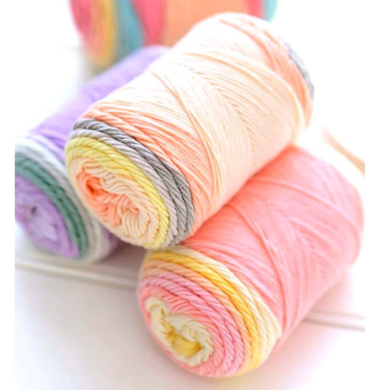 🍒 Len Cotton Rainbow - Len cầu vồng đan móc khăn choàng áo nón...🍒