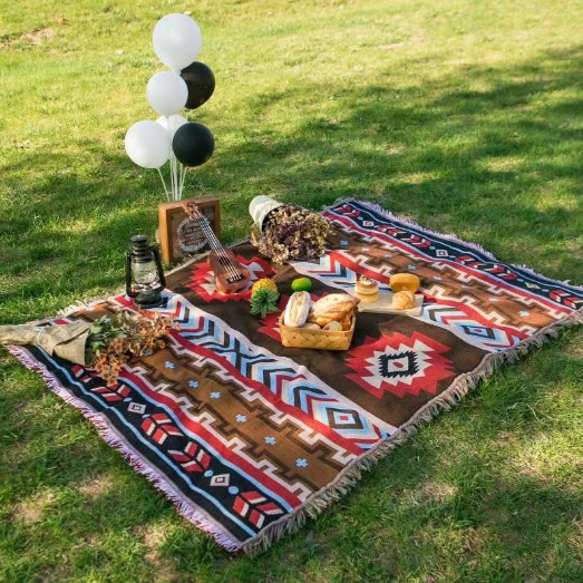 Thảm Trải Chăn Sofa Thảm Picnic Phối Họa Tiết Bắc Âu