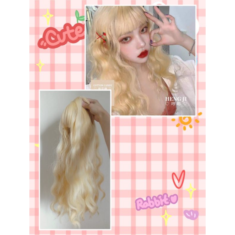 Tóc giả wig vàng teen lolita