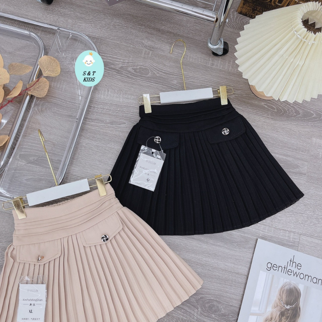 Chân váy xếp ly đi học cho bé gái cực sang chảnh 10-27kg, chân váy đi học bé gái