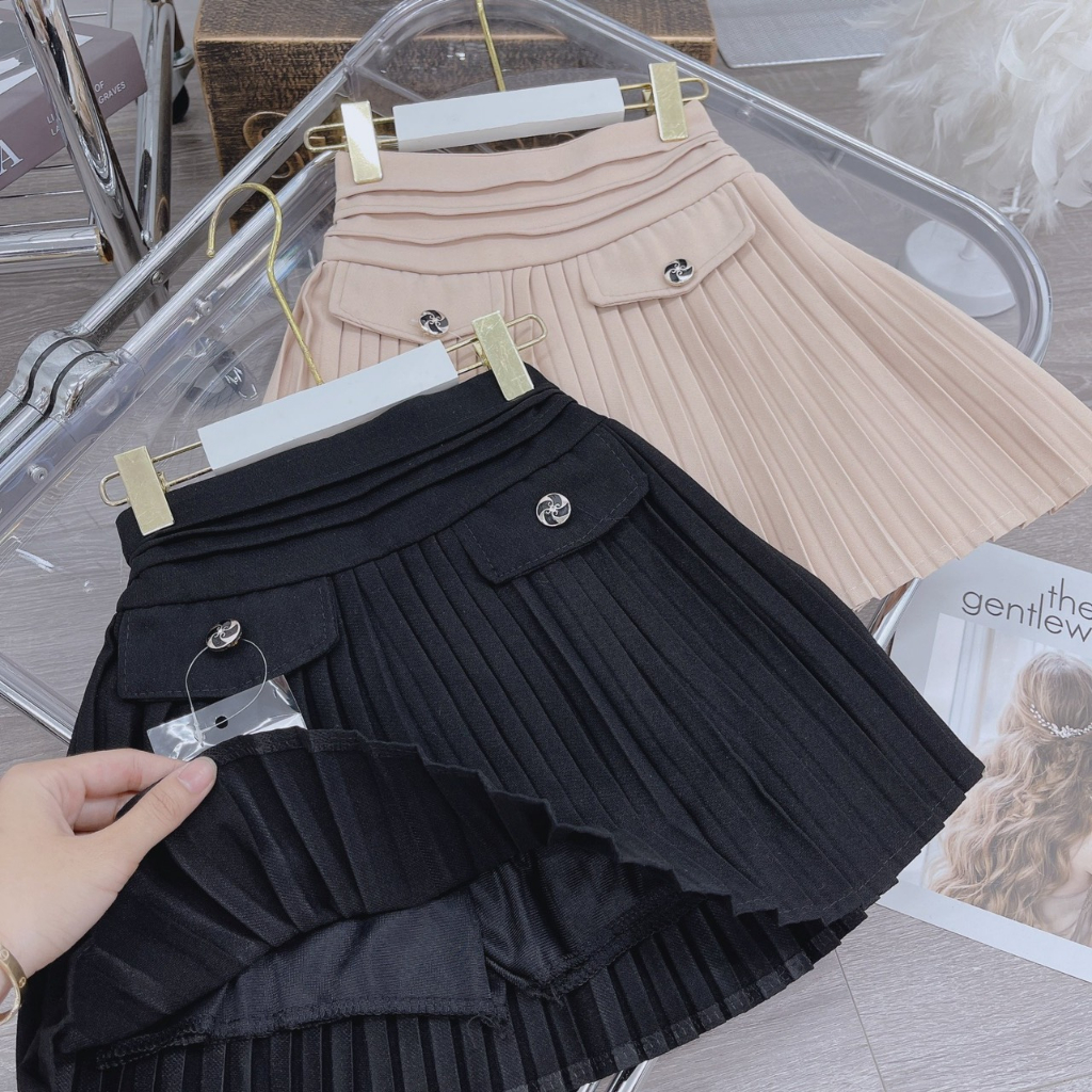 Chân váy xếp ly đi học cho bé gái cực sang chảnh 10-27kg, chân váy đi học bé gái