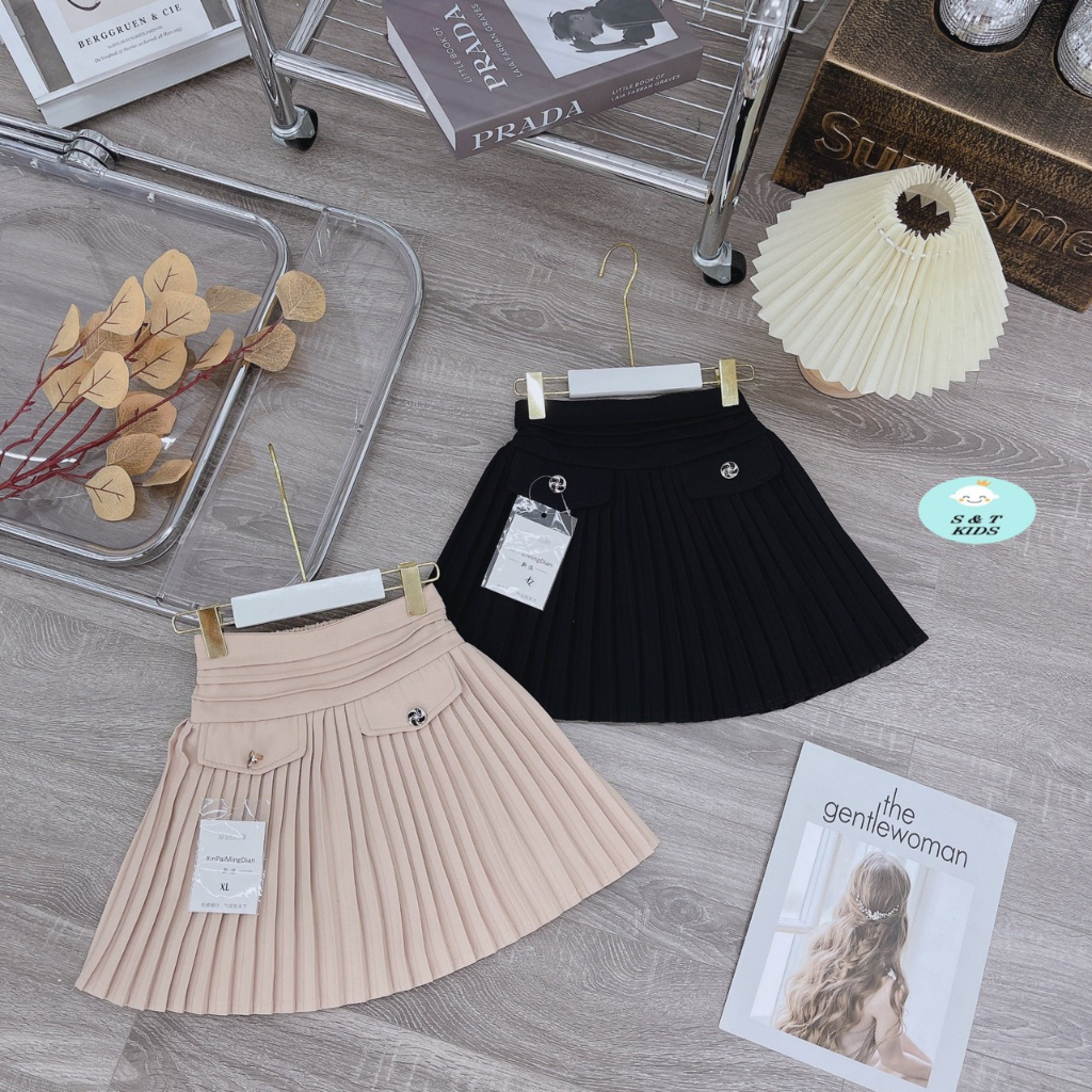 Chân váy xếp ly đi học cho bé gái cực sang chảnh 10-27kg, chân váy đi học bé gái