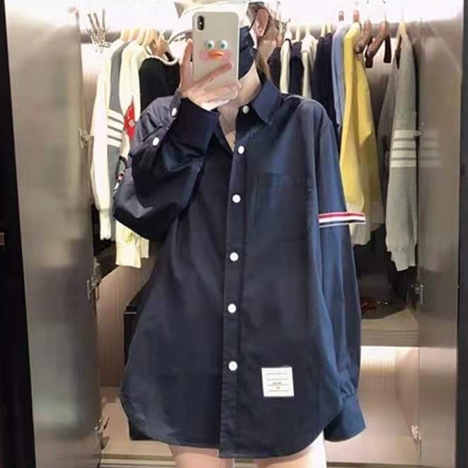 Áo Sơ Mi Thom Browne Dài Tay Màu Đen Chất Vải Cotton Lụa Cao Cấp | BigBuy360 - bigbuy360.vn