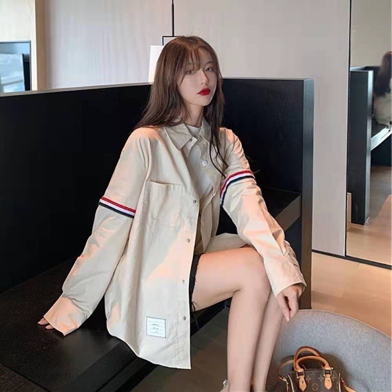 Áo Sơ Mi Thom Browne Dài Tay Màu Đen Chất Vải Cotton Lụa Cao Cấp | BigBuy360 - bigbuy360.vn