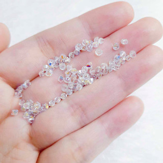 Hạt đá pha lê hình thoi 3mm cao cấp lấp lánh vuông nón nhiều màu 3ly cườm xỏ vòng tay trang sức thủ công handmade