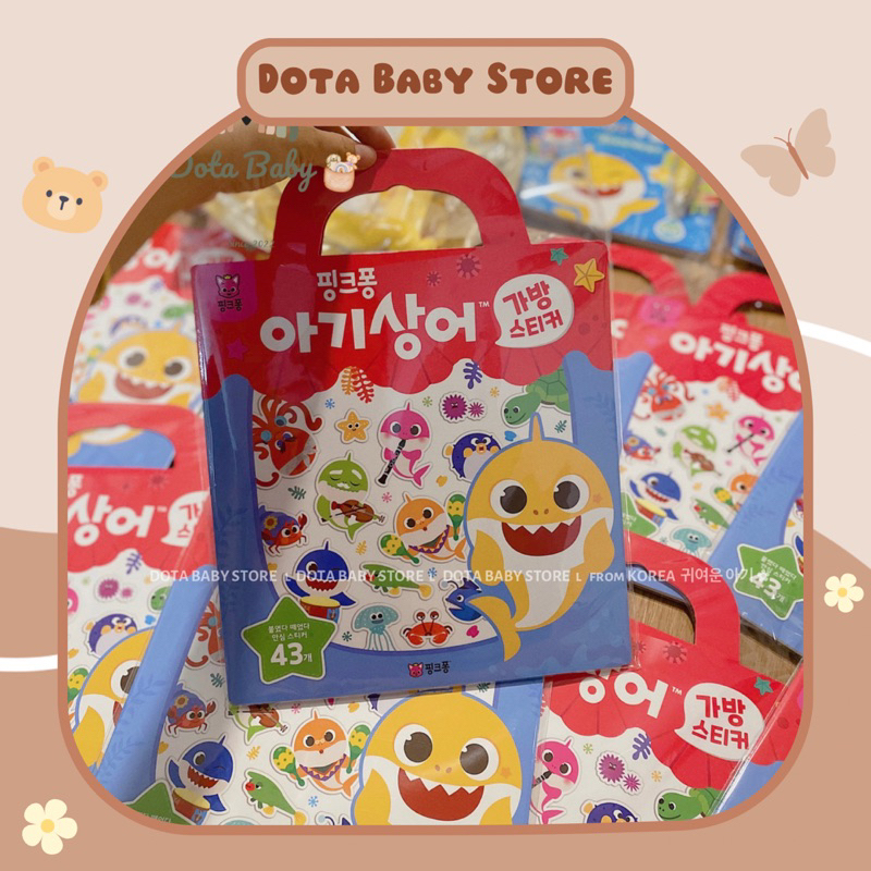 Túi Sticker Bóc Dán Thông Minh BABYSHARK Chống Nước Made In Korea