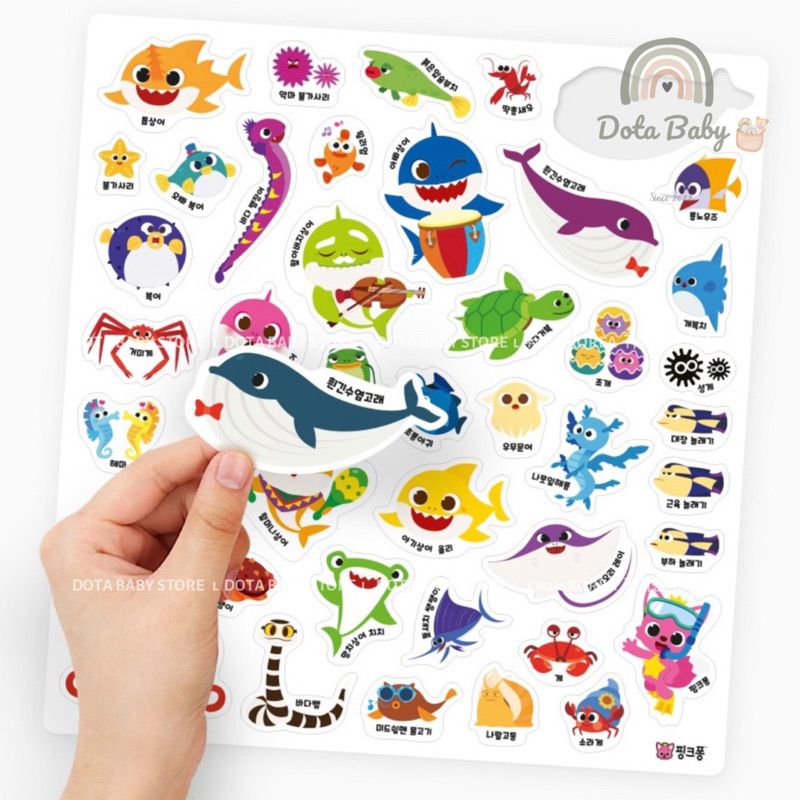 Túi Sticker Bóc Dán Thông Minh BABYSHARK Chống Nước Made In Korea