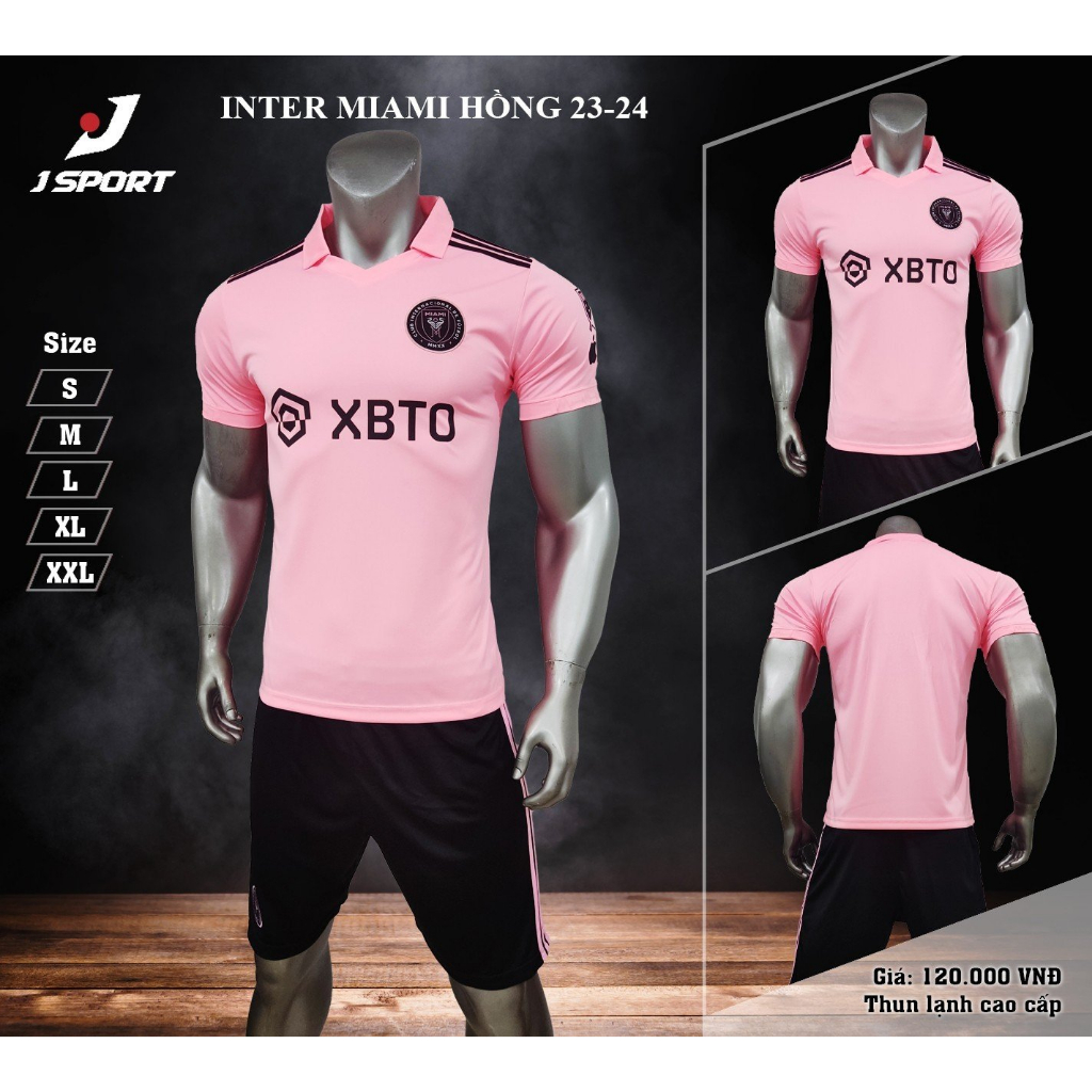 Quần áo bóng đá, đồ đá banh CLB Miami Đen Vải thun lạnh cao cấp