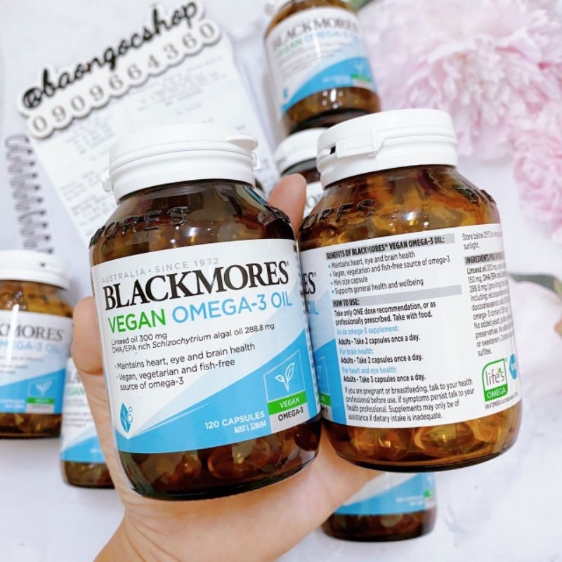 VIÊN UỐNG DẦU CÁ THUẦN CHAY BLACKMORES FISH OIL VEGAN OMEGA 3 120 VIÊN