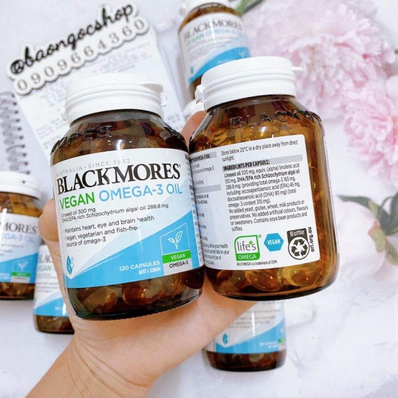 VIÊN UỐNG DẦU CÁ THUẦN CHAY BLACKMORES FISH OIL VEGAN OMEGA 3 120 VIÊN
