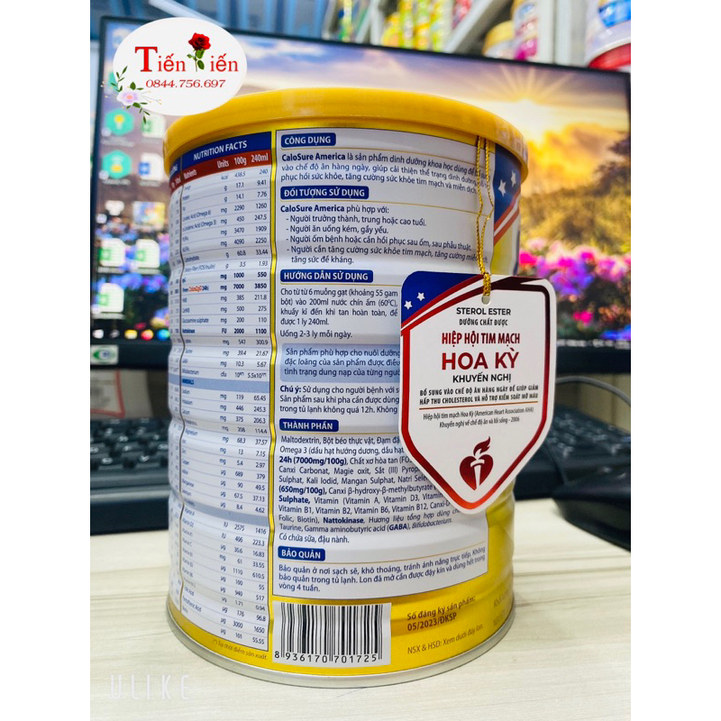 Sữa CaloSure America Mỹ lon 800g giàu sữa non Mỹ