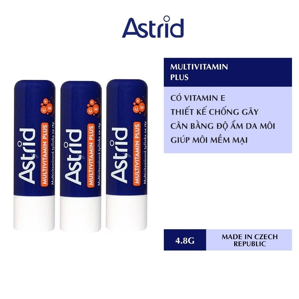 Son Dưỡng Môi Mỡ Hươu Astrid Multivitamin tẩy da chết, tái tạo môi mềm, dưỡng ẩm căng mọng