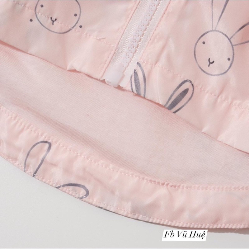 Áo gió thỏ hồng bé gái 2-7y