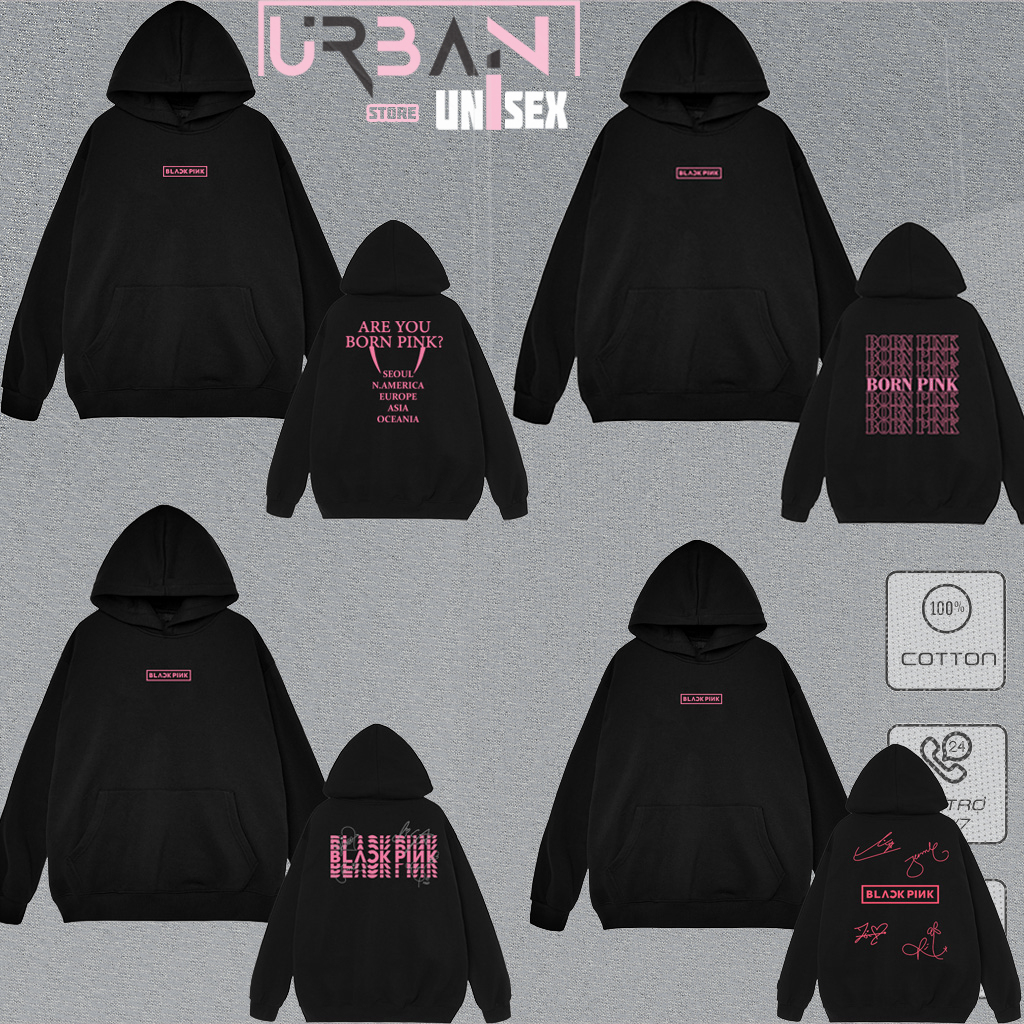 Áo Hoodie Blackpink Nỉ Bông Dày 2 lớp Unisex