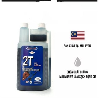 Nhớt kavi 2thì - màu xanh 2 thì dành cho máy cưa xích máy cắt cỏ 2 thì. chai 1 lít