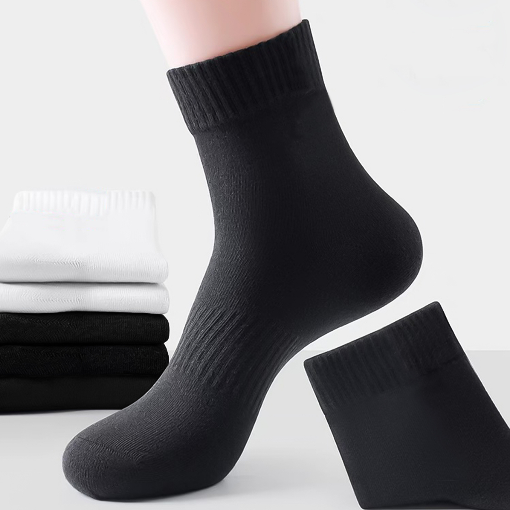 Combo 03 đôi tất cổ trung Cotton 100% cao cấp hút ẩm thoáng khí - thương hiệu SIXMEN Luxury