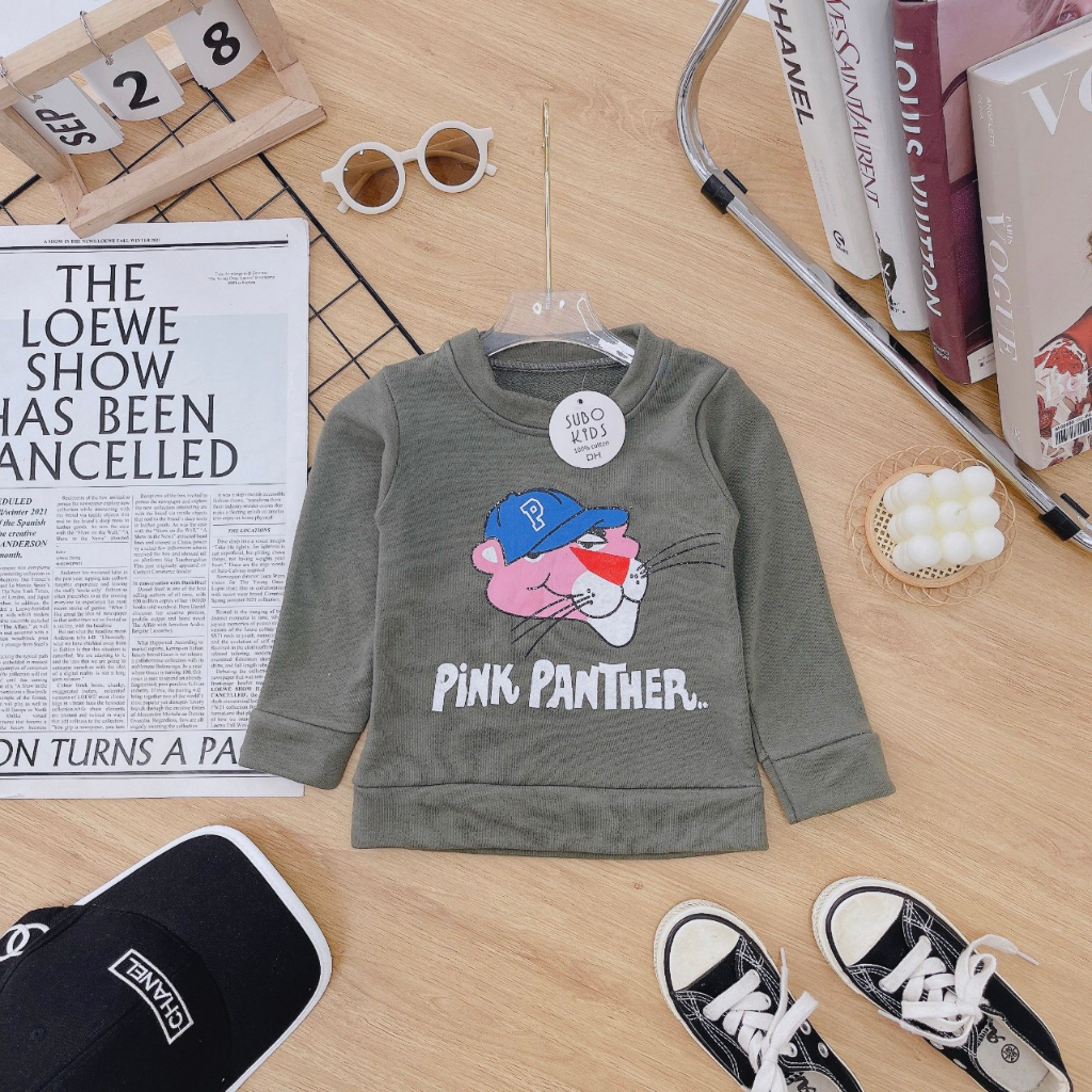 Áo nỉ cho bé trai bé gái chất da cá hàng loại 1, Áo thu đông cho bé in họa tiết dễ thương phong cách Hàn Quốc