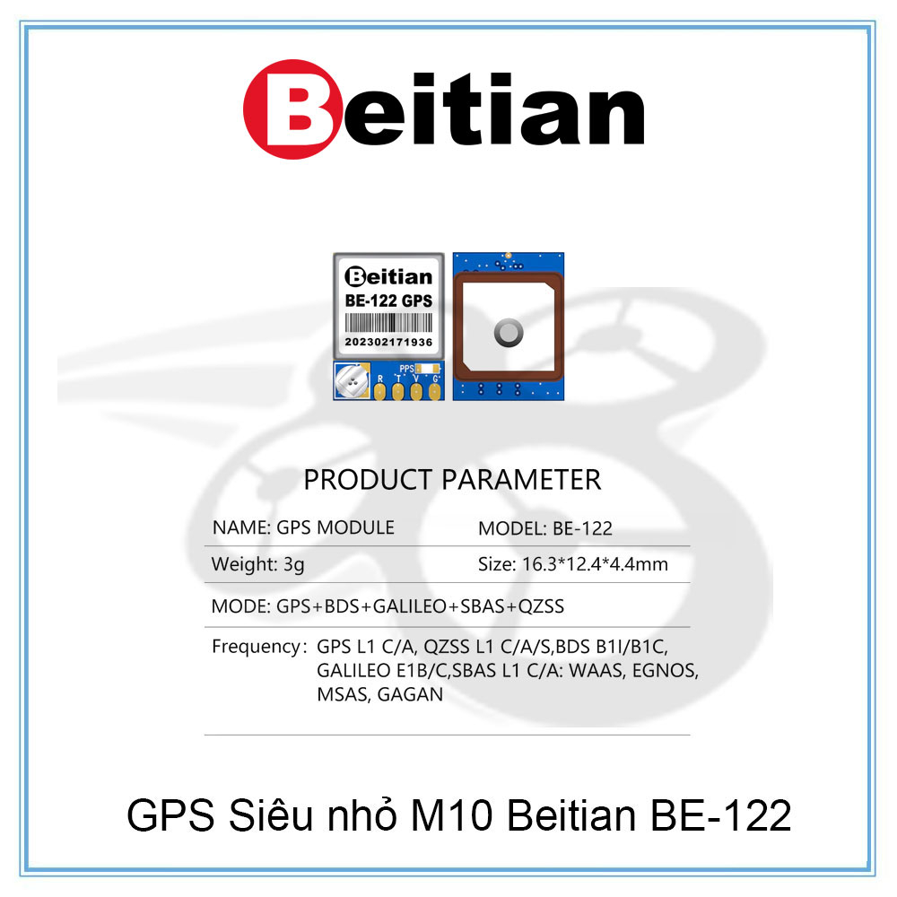 GPS Siêu nhỏ M10 Beitian BE-122 chính hãng