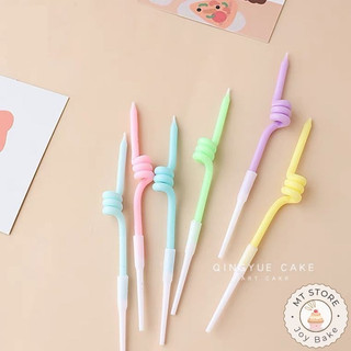 Nến sinh nhật xoắn giữa Pastel, nến lò xo dễ thương dùng cho sinh nhật, kỷ niệm