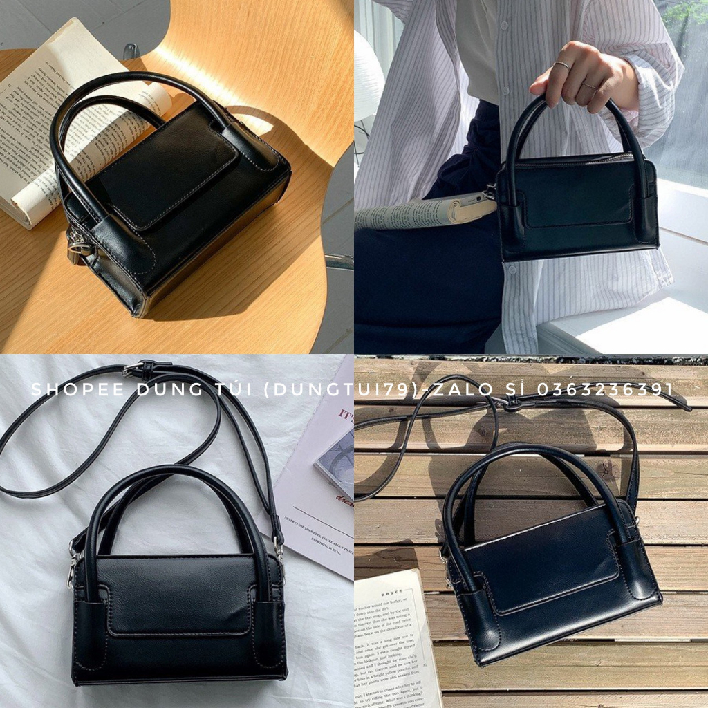 Túi xách nữ, túi đeo chéo hàn quốc 2 quai QC size 18