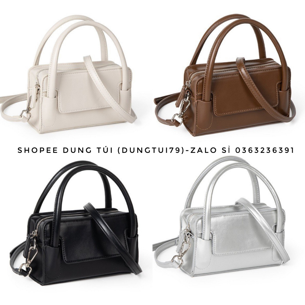 Túi xách nữ, túi đeo chéo hàn quốc 2 quai QC size 18