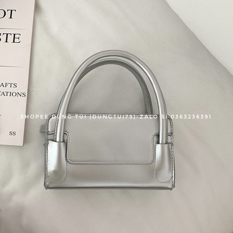Túi xách nữ, túi đeo chéo hàn quốc 2 quai QC size 18